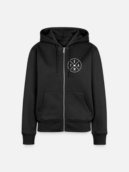 Symbol Team Herz - Frauen Premium Bio Zip Hoodie - Schwarz