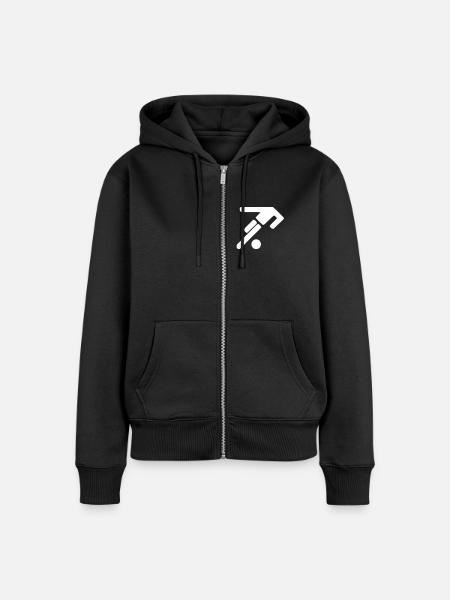 Fußball Logo ohne Kopf - Frauen Premium Bio Zip Hoodie - Schwarz