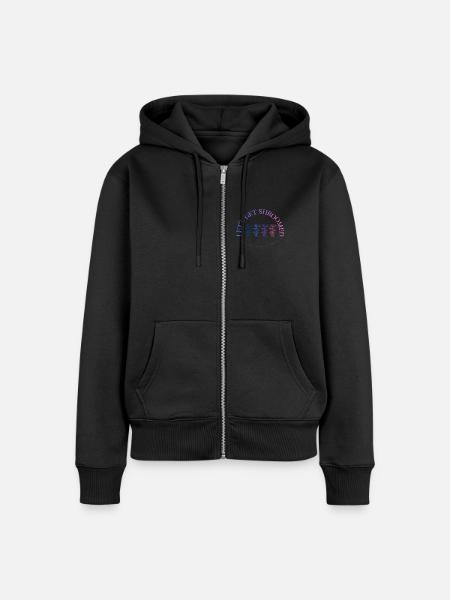 Mushroom Gradient Hymne - Frauen Premium Bio Zip Hoodie - Schwarz