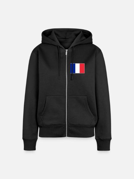 Frankreich Flagge - Frauen Premium Bio Zip Hoodie - Schwarz
