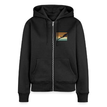 Diver Flag - Frauen Premium Bio Zip Hoodie - Schwarz - Vorne - Julia (174cm)