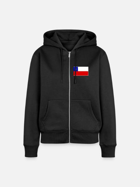 Chile Flag Classic Frame - Frauen Premium Bio Zip Hoodie - Schwarz
