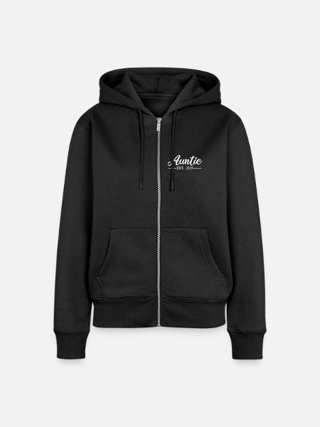 AUNTIE_2025_W - Frauen Premium Bio Zip Hoodie - Schwarz