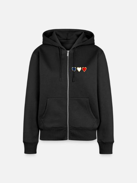 Frankreich-Flagge - Frauen Premium Bio Zip Hoodie - Schwarz