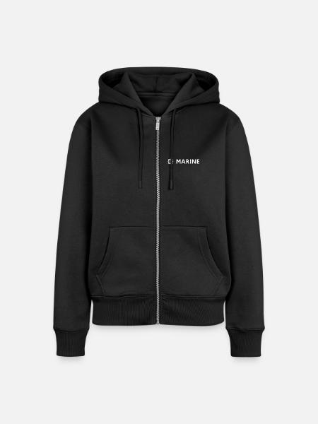 An der Spitze Marine – Marine-Stil - Frauen Premium Bio Zip Hoodie - Schwarz