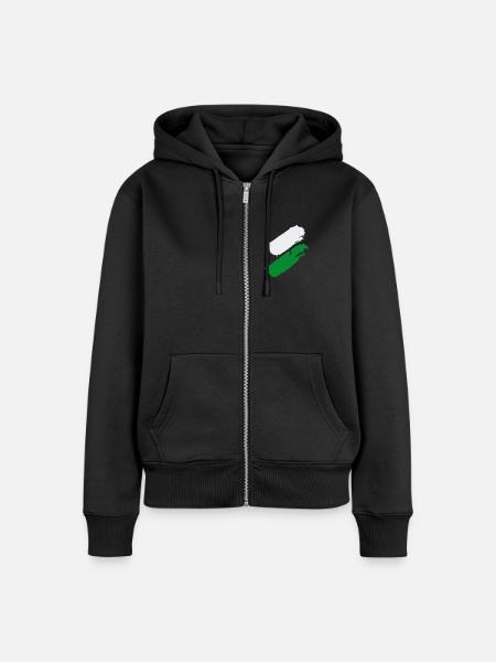 Steiermark Flagge - Frauen Premium Bio Zip Hoodie - Schwarz