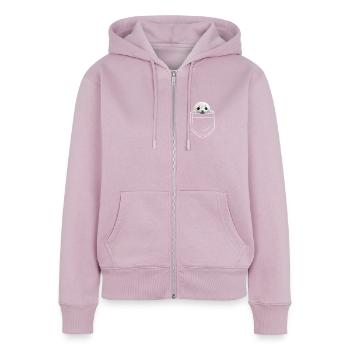 Robbe - Frauen Premium Bio Zip Hoodie - Altrosa - Vorne - Julia (174cm)