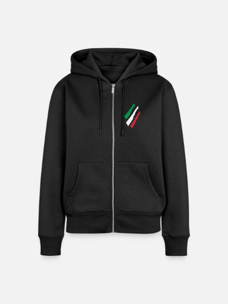 Italien Flagge - Frauen Premium Bio Zip Hoodie - Schwarz