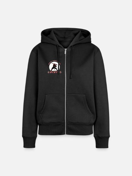 Ninja-Krieger-Emblem – Kampfsport-Design - Frauen Premium Bio Zip Hoodie - Schwarz