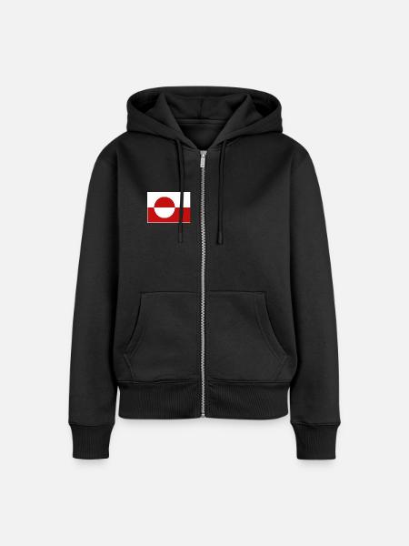 Grönland Flagge - Frauen Premium Bio Zip Hoodie - Schwarz