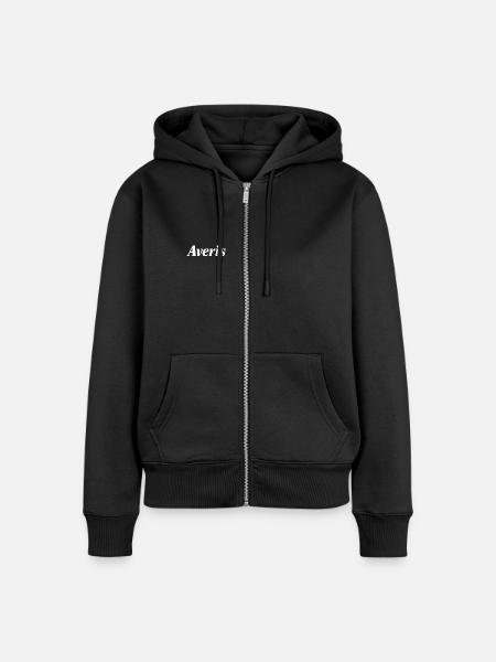Averis Pullover - Frauen Premium Bio Zip Hoodie - Schwarz