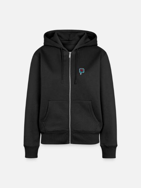 Pixelheart - Frauen Premium Bio Zip Hoodie - Schwarz