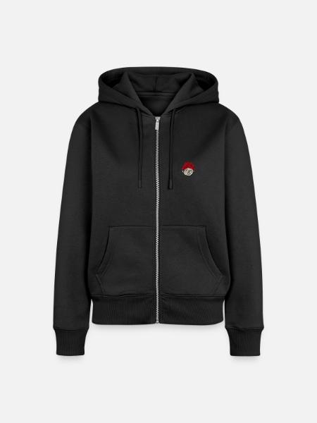 Das Sams Als Stick-Design - Frauen Premium Bio Zip Hoodie - Schwarz
