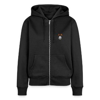 Garfield Odie Als Stick-Design - Frauen Premium Bio Zip Hoodie - Schwarz - Vorne - Julia (174cm)