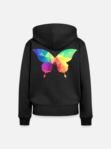 Bunter Schmetterling - Frauen Premium Bio Zip Hoodie - Schwarz