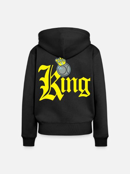 König Petanque Tippfehler - Frauen Premium Bio Zip Hoodie - Schwarz