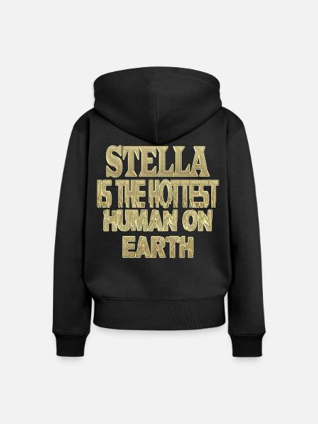Stella - Frauen Premium Bio Zip Hoodie - Schwarz