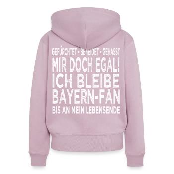 Bayern Fan - Frauen Premium Bio Zip Hoodie - Altrosa - Hinten - Julia (174cm)