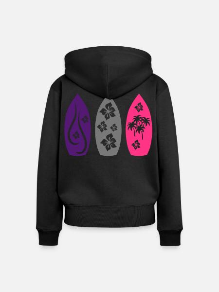 Surfboard - Frauen Premium Bio Zip Hoodie - Schwarz