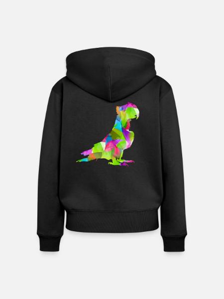 Bunter Papagei - Frauen Premium Bio Zip Hoodie - Schwarz