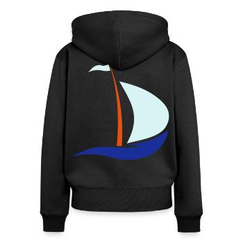 sailboat - Women's Premium Organic Zip Hoodie - black - Back - Julia (174cm)