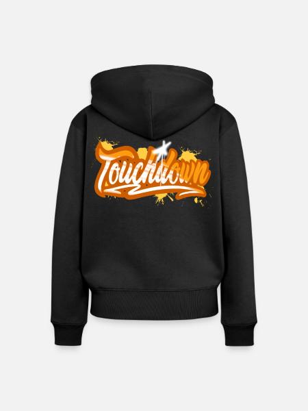 Touchdown - Frauen Premium Bio Zip Hoodie - Schwarz