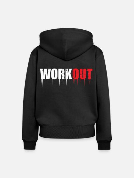 Workout - Frauen Premium Bio Zip Hoodie - Schwarz