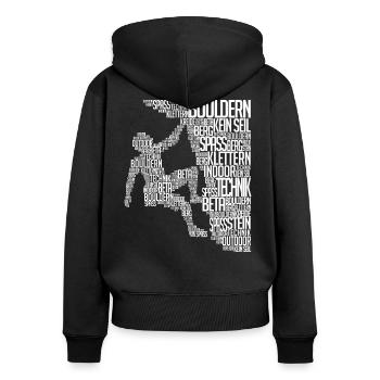 Alpiniste Boulder Escalader Paroi rocheuse - Sweat à capuche zippé Premium bio Femme - noir - Dos - Julia (174cm)