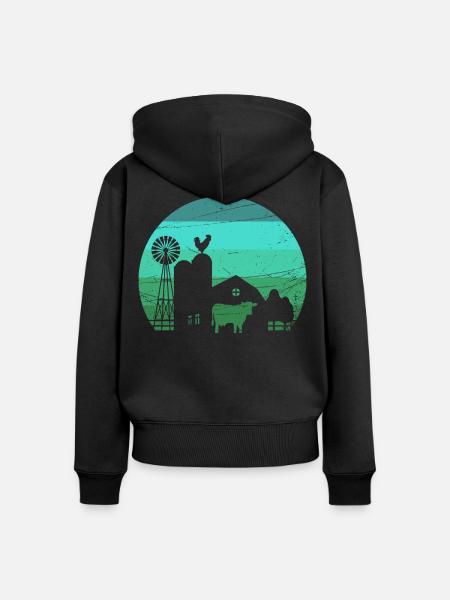 Bauernhof - Farm - Frauen Premium Bio Zip Hoodie - Schwarz