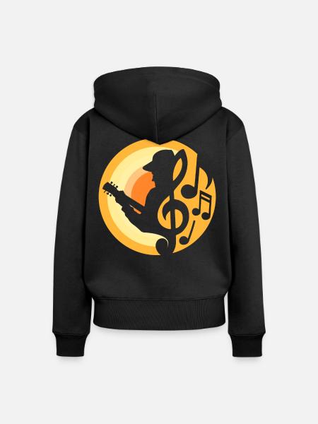 Gitarren-Spieler - Frauen Premium Bio Zip Hoodie - Schwarz
