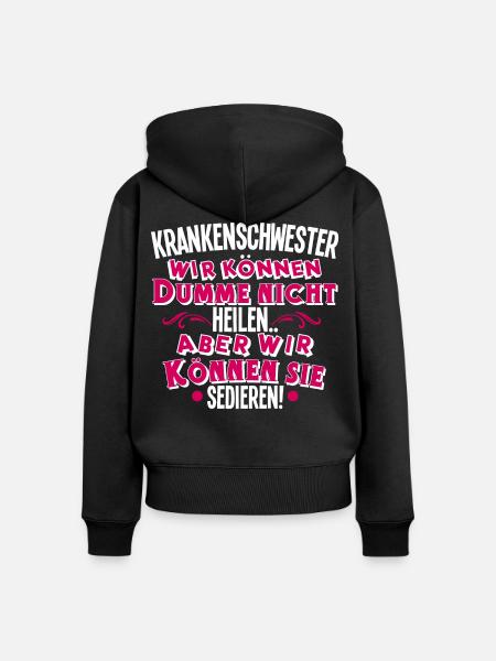 Krankenschwester - Frauen Premium Bio Zip Hoodie - Schwarz