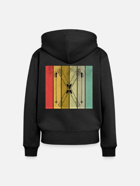 Ski - Frauen Premium Bio Zip Hoodie - Schwarz