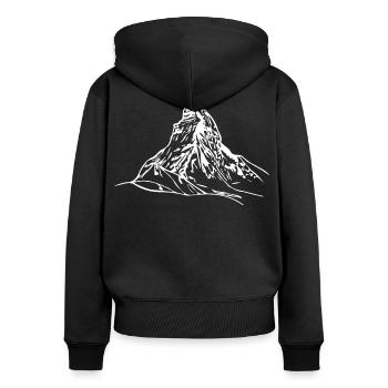 Cervin, montagne, Alpes, Suisse, sommet des montagnes - Sweat à capuche zippé Premium bio Femme - noir - Dos - Julia (174cm)