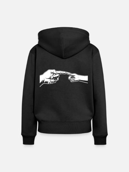 Vater Sohn - Frauen Premium Bio Zip Hoodie - Schwarz