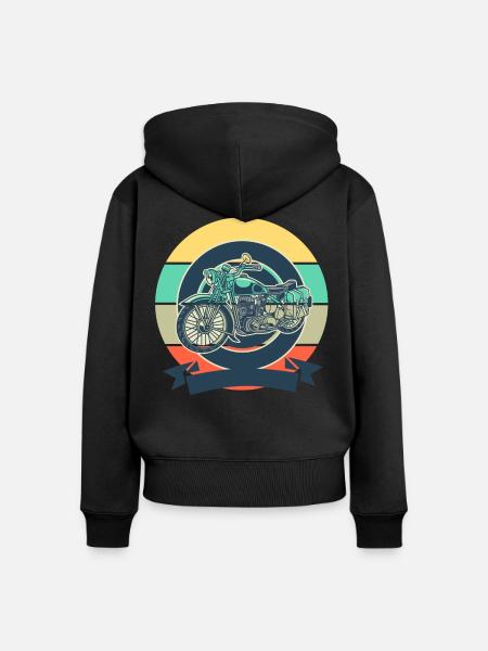 Motorrad - Frauen Premium Bio Zip Hoodie - Schwarz