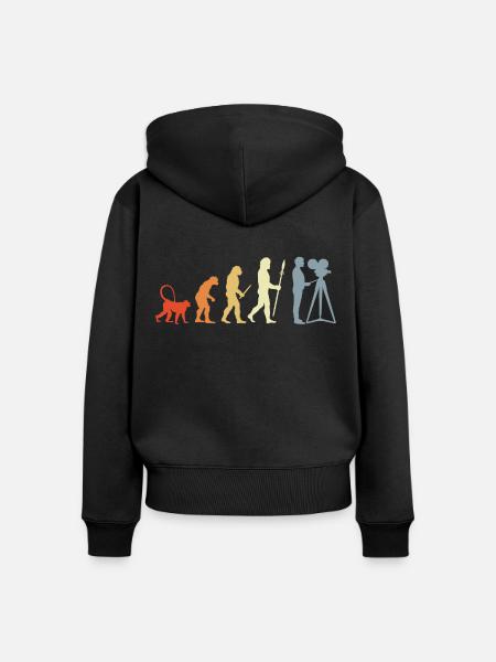 Kameramann Evolution - Frauen Premium Bio Zip Hoodie - Schwarz