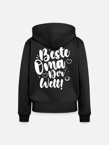 Beste Oma Der Welt! - Frauen Premium Bio Zip Hoodie - Schwarz