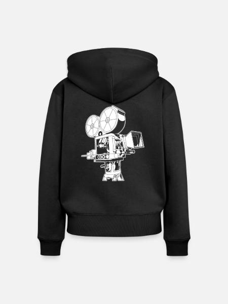 Retro Videokamera - Frauen Premium Bio Zip Hoodie - Schwarz