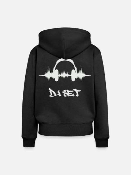 Der DJ - Frauen Premium Bio Zip Hoodie - Schwarz