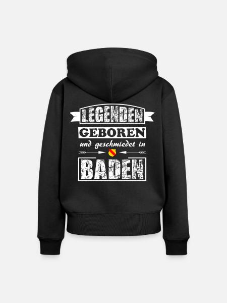 Badner Legenden - Frauen Premium Bio Zip Hoodie - Schwarz