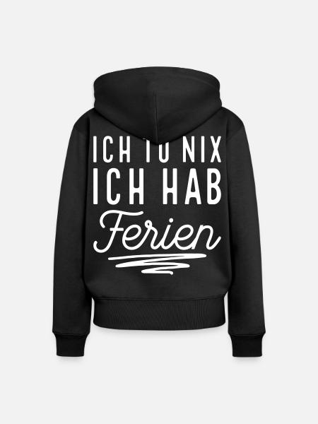 Ferien - Frauen Premium Bio Zip Hoodie - Schwarz