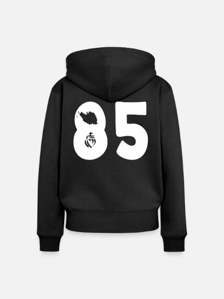 85 departement vendee - Frauen Premium Bio Zip Hoodie - Schwarz