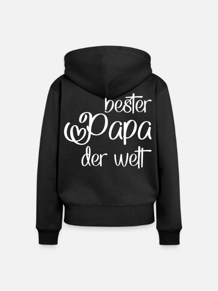Papa - Frauen Premium Bio Zip Hoodie - Schwarz