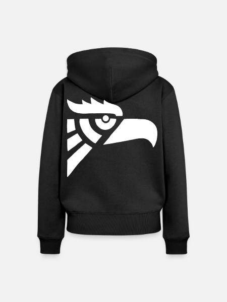 Adlerkopf weiß aztekisch - Frauen Premium Bio Zip Hoodie - Schwarz