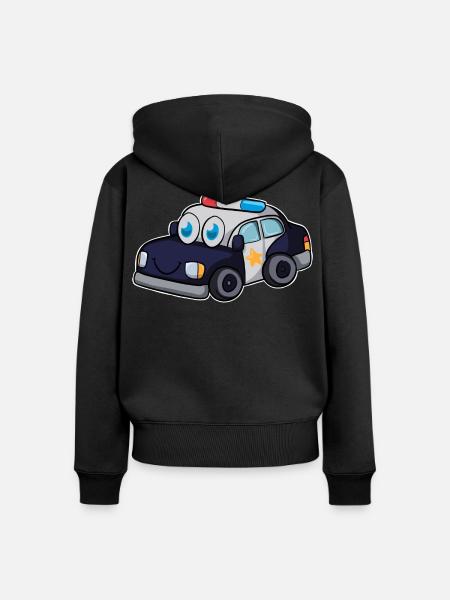 Polizeiauto - Frauen Premium Bio Zip Hoodie - Schwarz