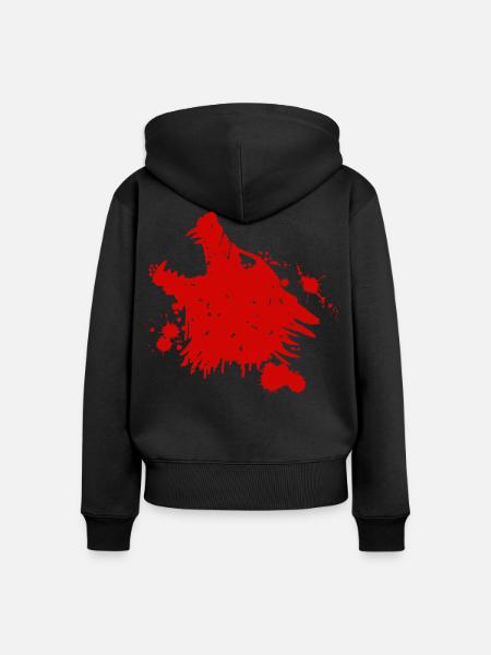 Roter Wolf - Frauen Premium Bio Zip Hoodie - Schwarz