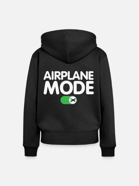 Flugzeugmodus auf lustigem Pilotendesign - Frauen Premium Bio Zip Hoodie - Schwarz