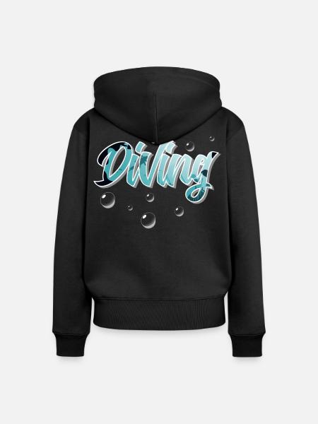 Tauchen Taucher - Frauen Premium Bio Zip Hoodie - Schwarz