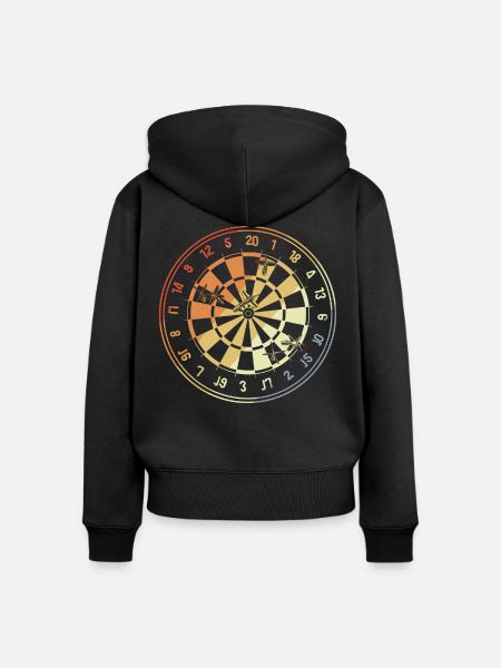 Dartboard - Frauen Premium Bio Zip Hoodie - Schwarz