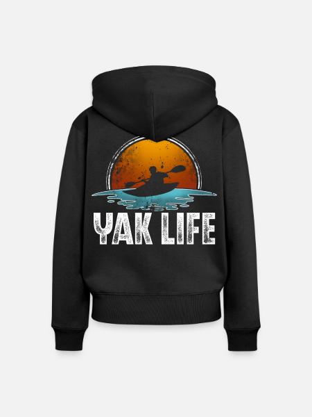 Kajak Kajakfahren - Frauen Premium Bio Zip Hoodie - Schwarz